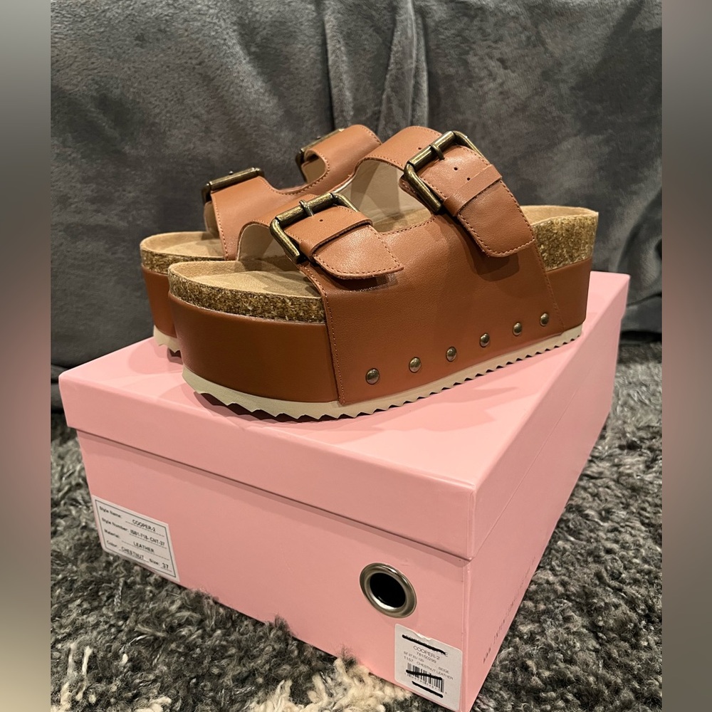 Intentionally Blank for free people Cooper 2 platform sandals NIB size 37‎ - Picture 3 of 9